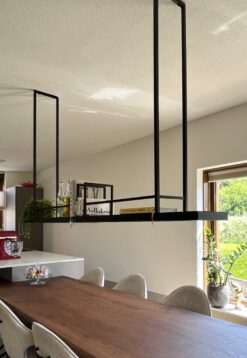Rek boven tafel met verlichting - Model Johan